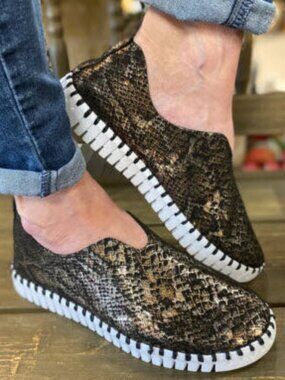 Ilse Jacobsen | Tulip 139 Snakeskin Print Slip-On Sneakers